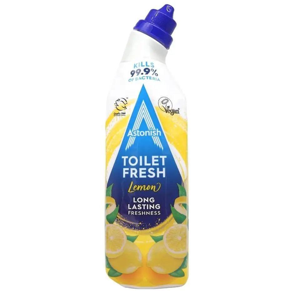 Гель для очищення унітазів Антибактеріальний Astonish Toilet Fresh Long Lasting Lemon Астоніш Тривала свіжість Лимон 750мл