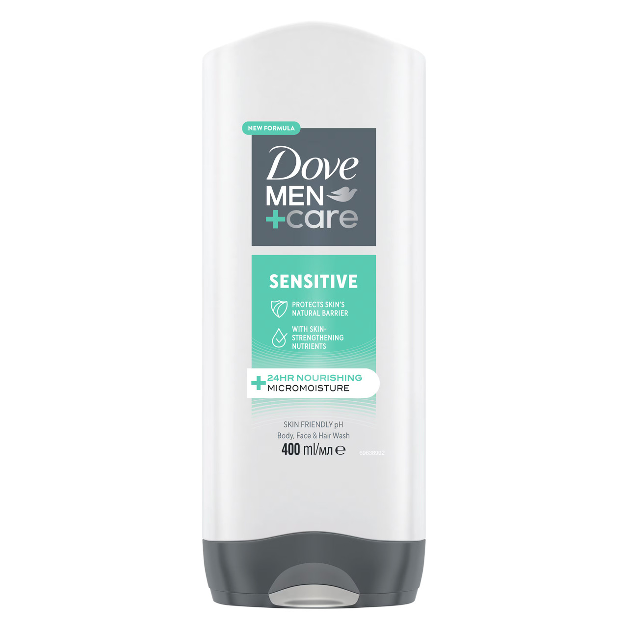 Шампунь та Гель для душа Чоловічий Сенсітів Dove Men+Care Sensitive 24h Micromoisture Дав для Чутливої шкіри 400мл