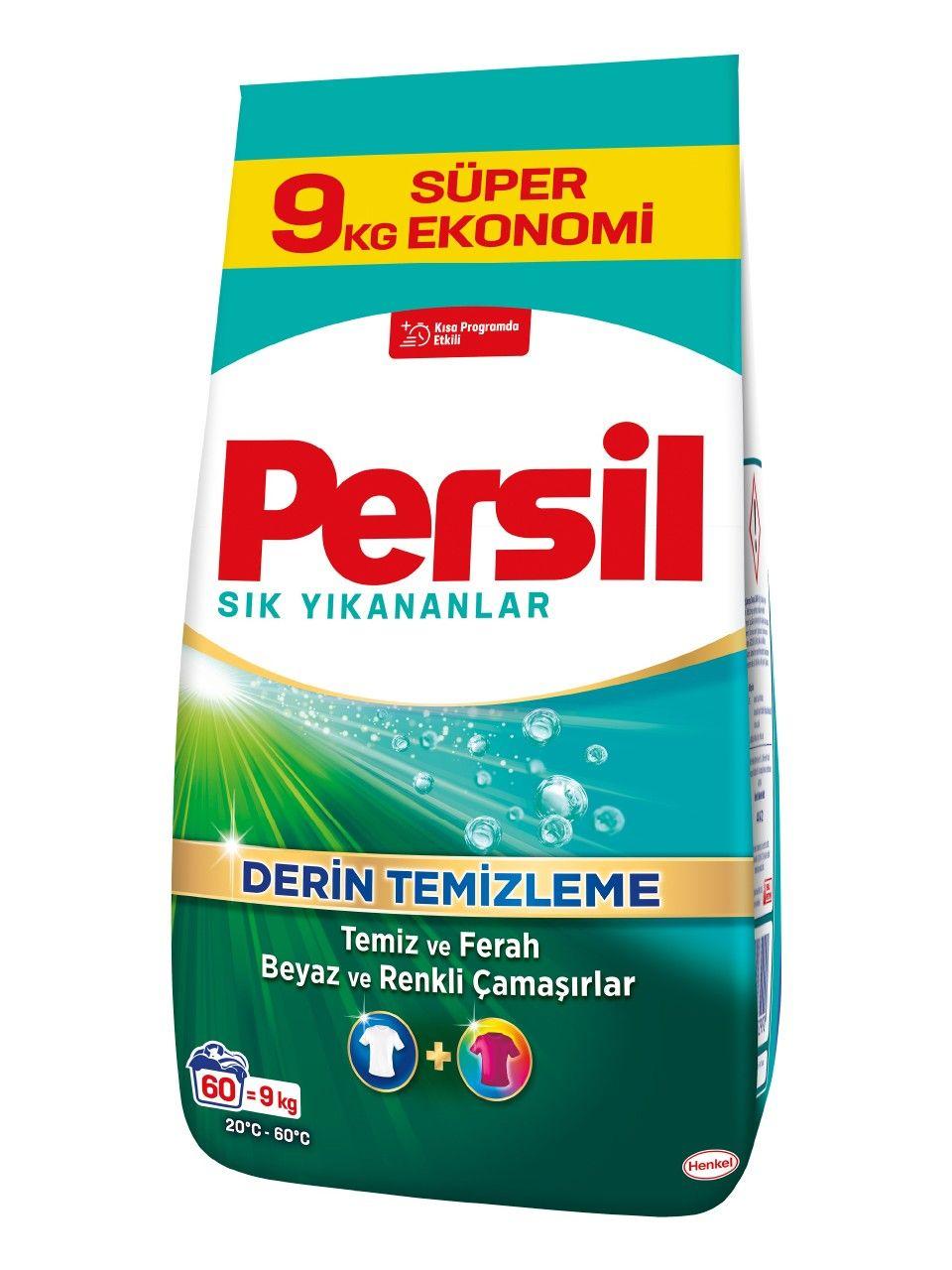 Порошок для прання Біле та Кольорове Persil Sik Yikananlar derin temizleme Renkler Персіл для світлих речей Мішок 60прань 9кг