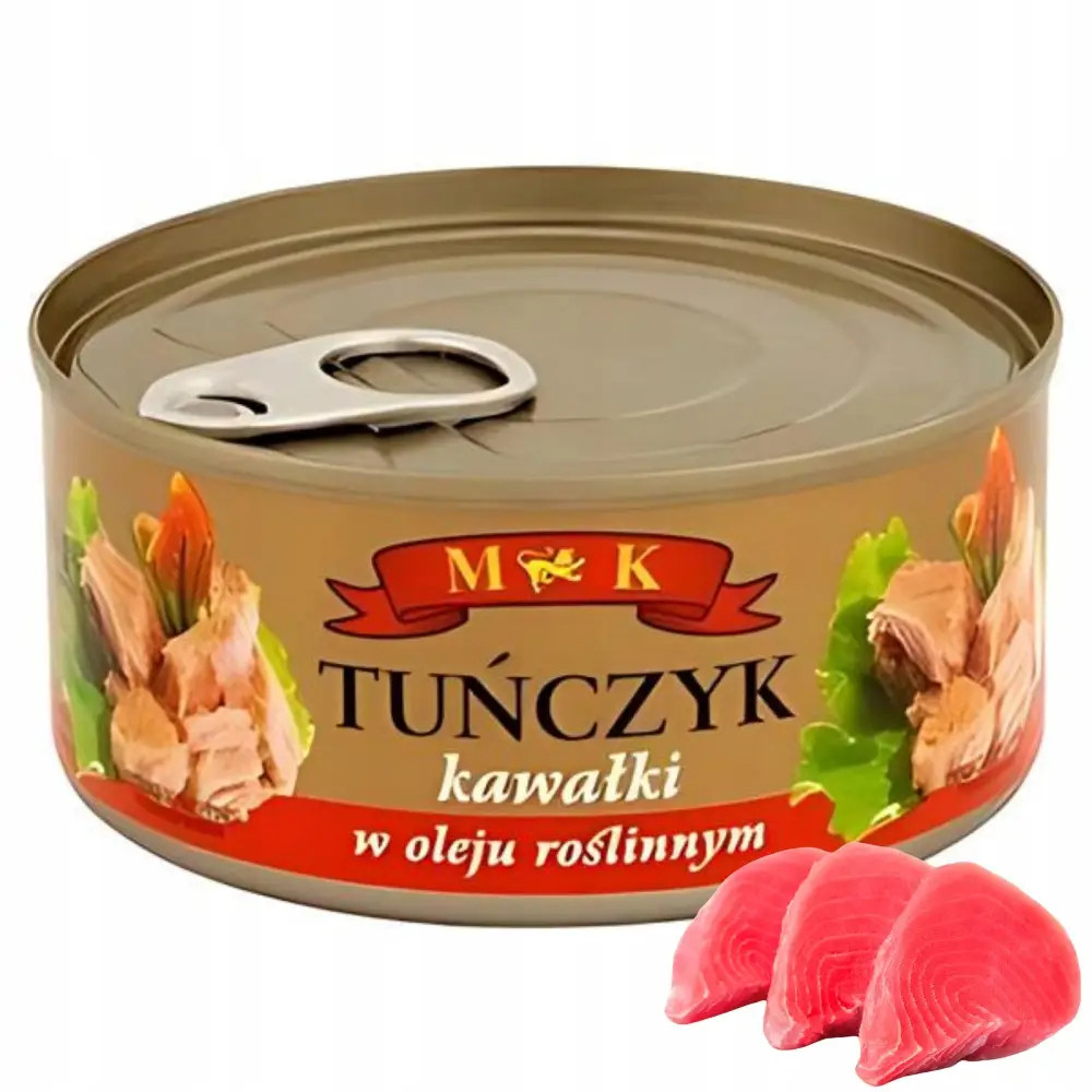 Тунець філе в Соняшниковій олії M&K Tunczyk Kawalki w Oleju roslinnym МК шматочки Омега-3 Євробанка 170г