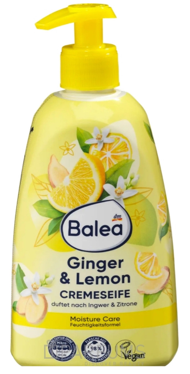 Крем-мило рідке Зволожуюче з Дозатором Balea Ginger&Lemon Cremeseife Moisture Care Балеа з ароматом Імбіря та Лимона 500мл