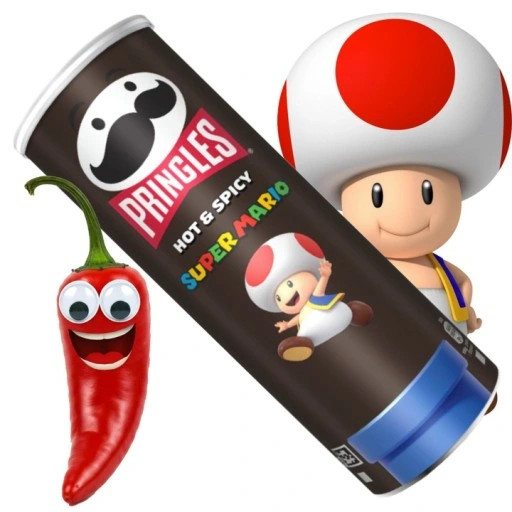 Чіпси картопляні Pringles Super Mario Hot&Spicy Princess Прінглз Супер Маріо Хот Гострі спеції Тубус 165г