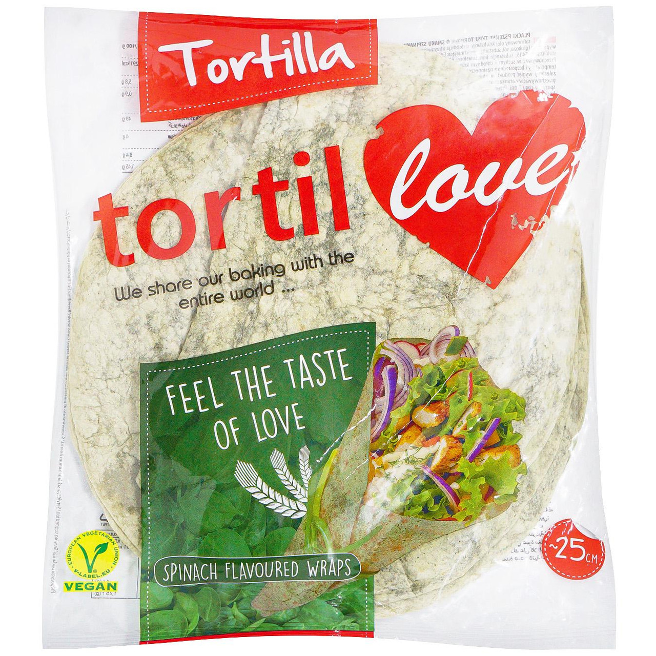 Хлібці Тортилья з Пшеничного борошна гріль Tortilla Tortil Love Spinach Flavoured Wraps Тортілла млинці круглі з Шпинатом 25см 4шт