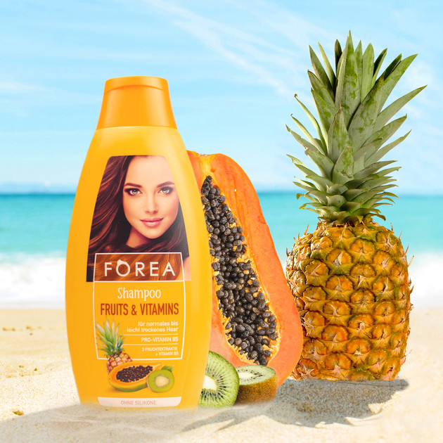 Шампунь для нормального та Cухого волосся Forea Fruits&Vitamins Provitamin B5 Фореа екстракт фруктів Вітаміни без Силіконів 500мл
