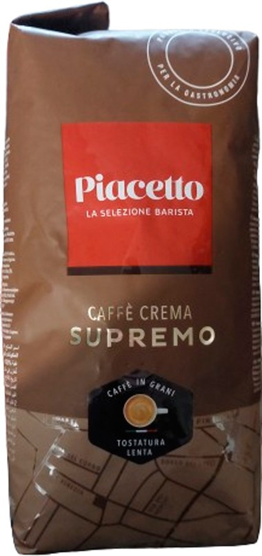 Кава в зернах Piacetto la Selezione Barista Caffe Crema Supremo in grani Піачетто Крема 100% Арабіка Селекційна 1кг