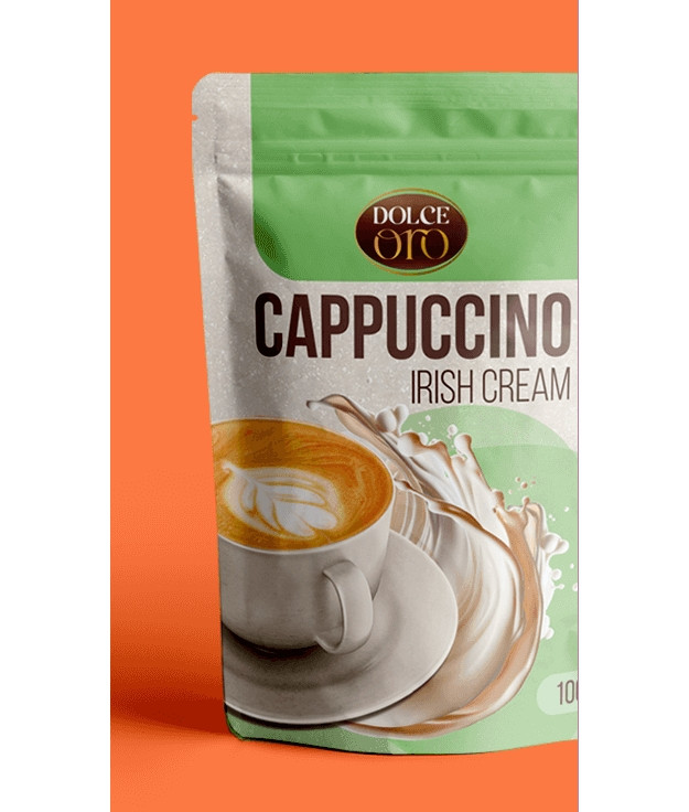 Капучіно розчинний Dolce Oro Cappuccino Irish Cream Дольче Оро Крем Ірландські вершки зіп Пакет 100г