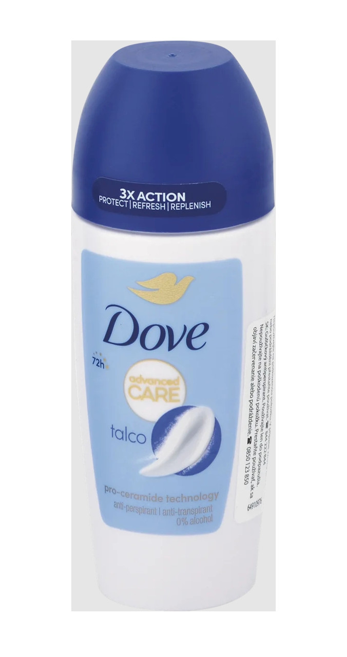 Антиперспірант жіночий Шариковий Dove Advanced Care antiperspirant Talco 72h 3x-Action Pro-ceramid Дав широкий Догляд Тальк 150мл