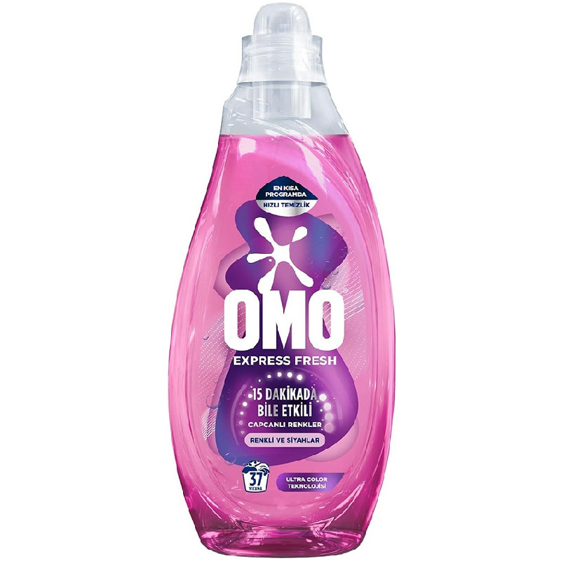 Гель для Шидкого прання Кольорової та Чорної білизни Omo Express Fresh Ultra Colors Омо ультра Кольори 37 прань 1480мл
