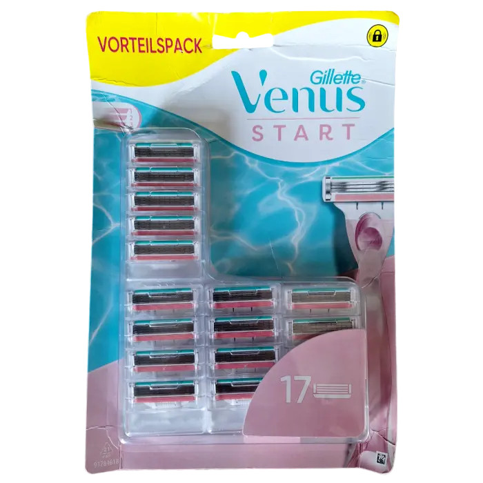 Касети Леза змінні Бритви Жіночі Gillette Venus Start VorteilsPack Вінус Старт Картріджі Змащувальна змужка 3леза 17шт