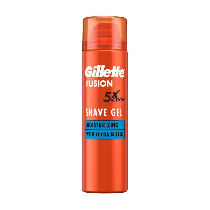 Гель для Гоління Чоловічий Дозатором Gillette Fusion Shave Gel Moisturizing 5xAction Cocoa Джілет Зволожуючий Кокосове масло 200мл