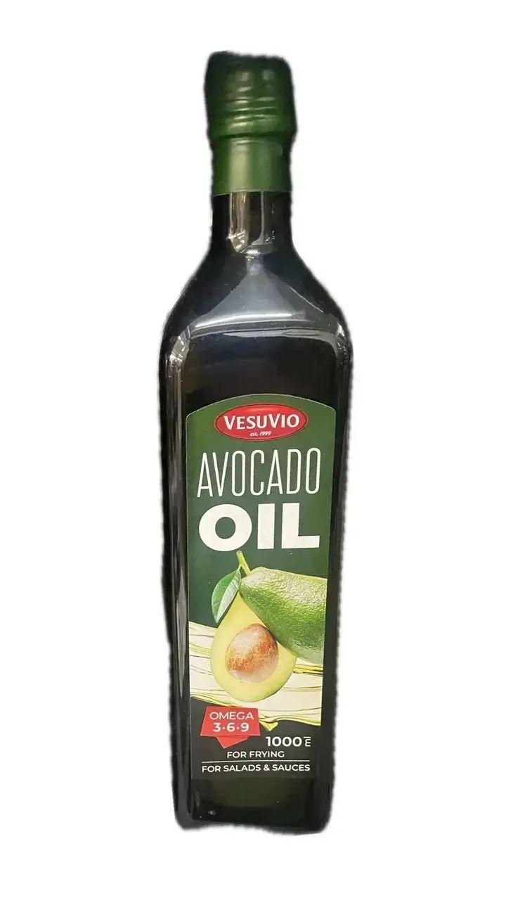 Олія Авокадо для Смаження та Салатів Vesuvio Avocado Oil Omega 3-6-9 Везувіо холодний віджим Омега3 Пляшка 1л