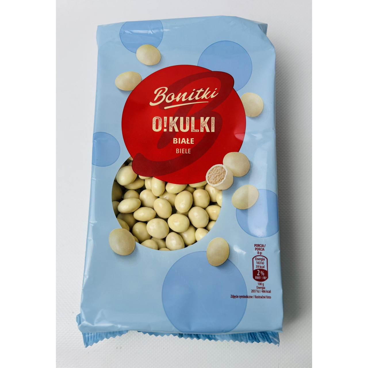 Печиво Окульки хрусткі Biedronka Bonitki Okulki Biale Боніткі Шарики пісочні в глазурі з Білого шоколаду Бокс 260г