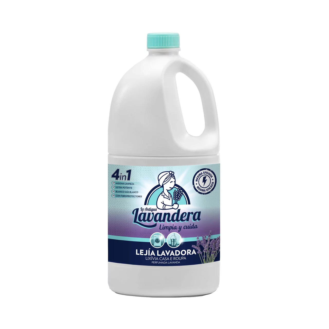 Гель з Відбілювачем для Одягу та Прибирання Lavandera Lejia Lavadora Perfumato Lavanda 4in1 Лавандера Лаванда 4в1 Каністра 2л