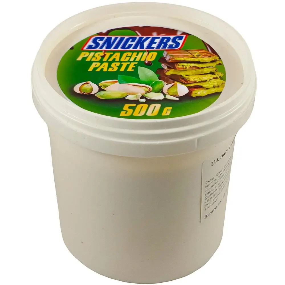 Шоколадно-горішкова паста Snickers Pistachio Paste do Smarowania Kakao Снікерс паста з фісташками для Намазування Відерко 500г