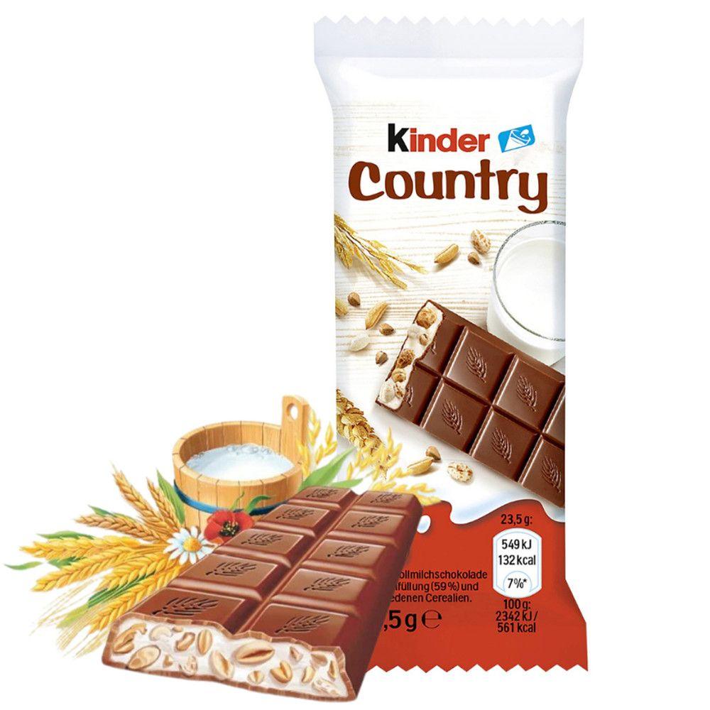 Шоколадний батончик з Злаками Kinder Country Кіндер Кантрі з молочним кремом 23г