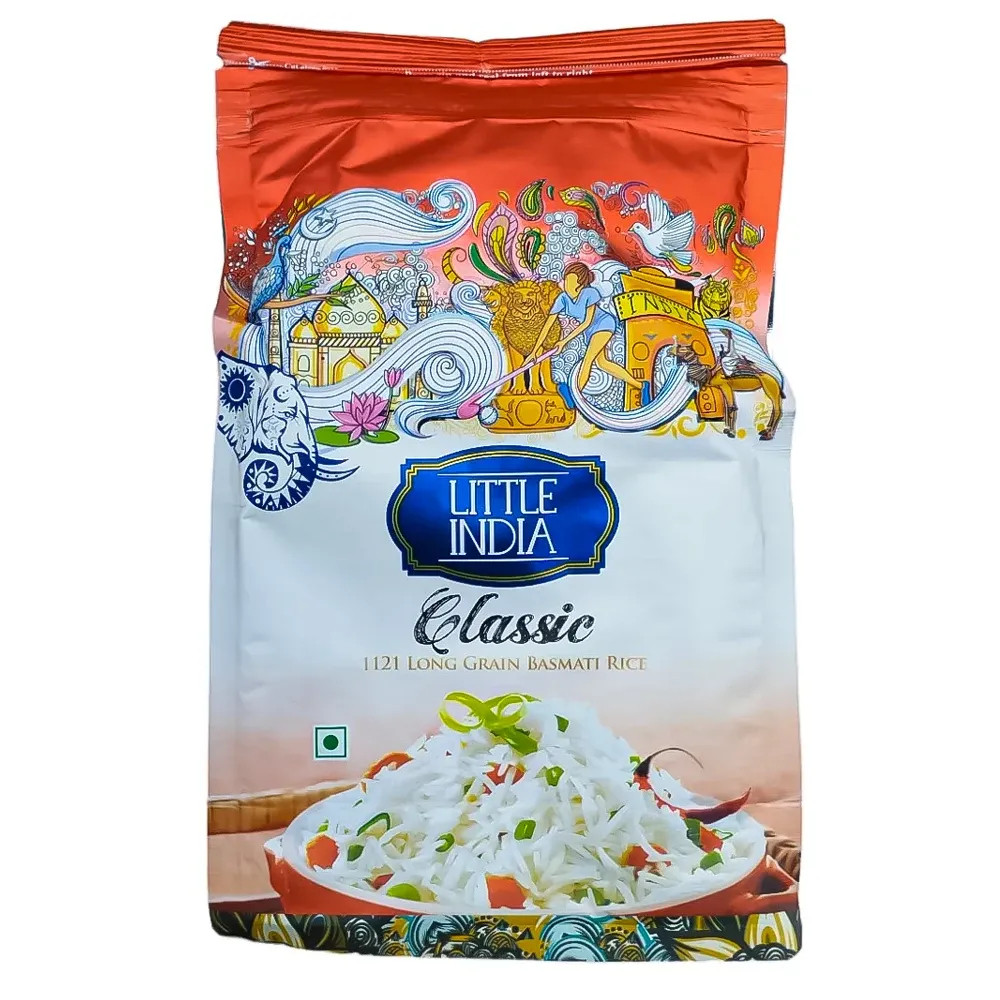 Рис Басматі Довгозернистий Золотистий Little India 1121 Long Grain Basmati Rice Classic Маленька Індія гладкий Шліфованй 1кг