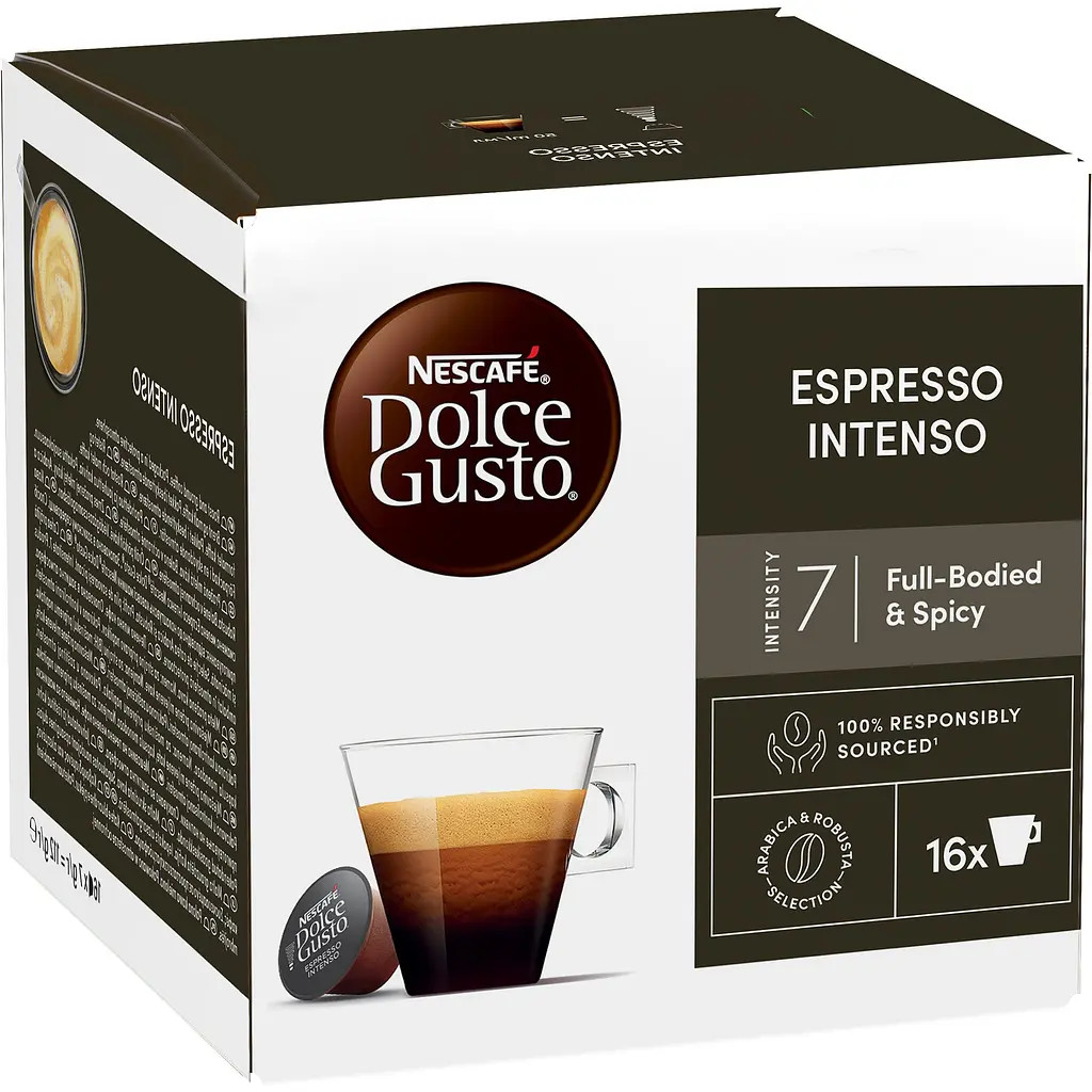 Кава мелена в Капсулах Nescafe Dolce Gusto Espresso Intenso Full-bodied&Spicy Нескафе Повний смак і пряний 16шт 112г