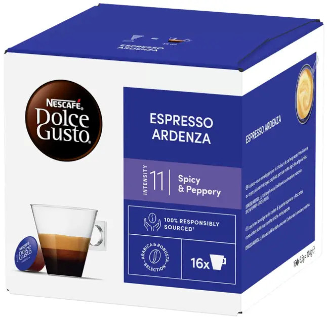 Кава мелена в Капсулах Nescafe Dolce Gusto Ristretto Ardenza Spicy&Peppery Нескафе Міцний Пряний та перцевий 16шт 112г