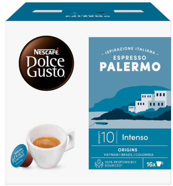 Кава мелена в Капсулах Nescafe Dolce Gusto Espresso Palermo Intenso Нескафе Міцний Інтенсивний 16шт 112г