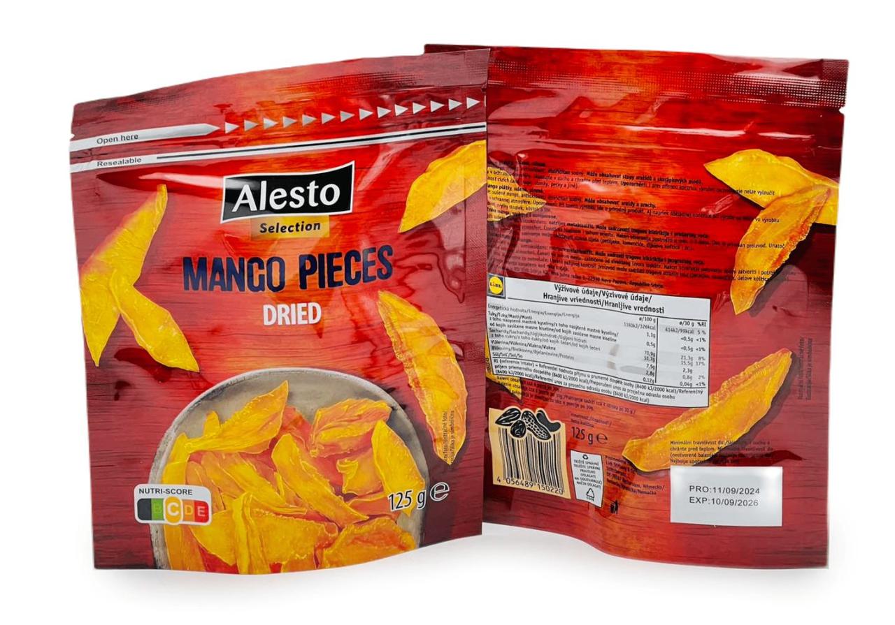 Манго сушене шматочки Alesto Selection Mango Pieces Dried Алесто Мякі cушені без кісточок Селекційне Пакет 125г