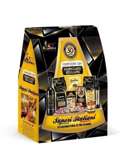 Набір Подарунок Італійські Смаки Regalidea Confezione con Parmigiano Reggiano Sapori Italiani сирна Вечеря 10шт Бокс 2500г