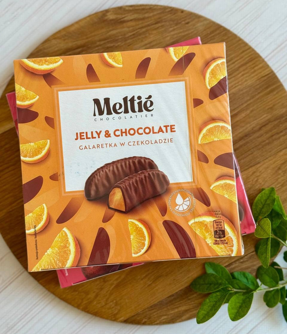 Цукерки Желейні в шоколаді Meltie Jelly&Chocolate Galaretka Orange Мелті з Апельсиновим желе Коробка 190г