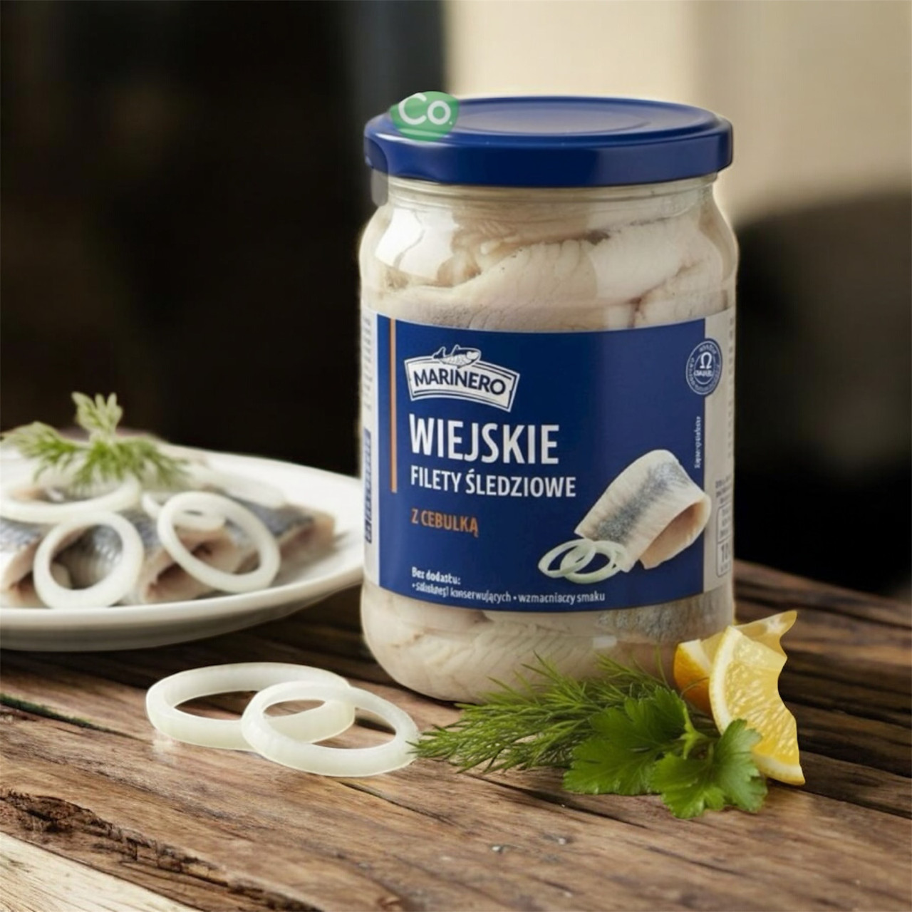 Філе оселедця Marinero Wiejskie Filery Sledziowe z Cebulka Марінеро по Селянськи з цибулею Банка 600г