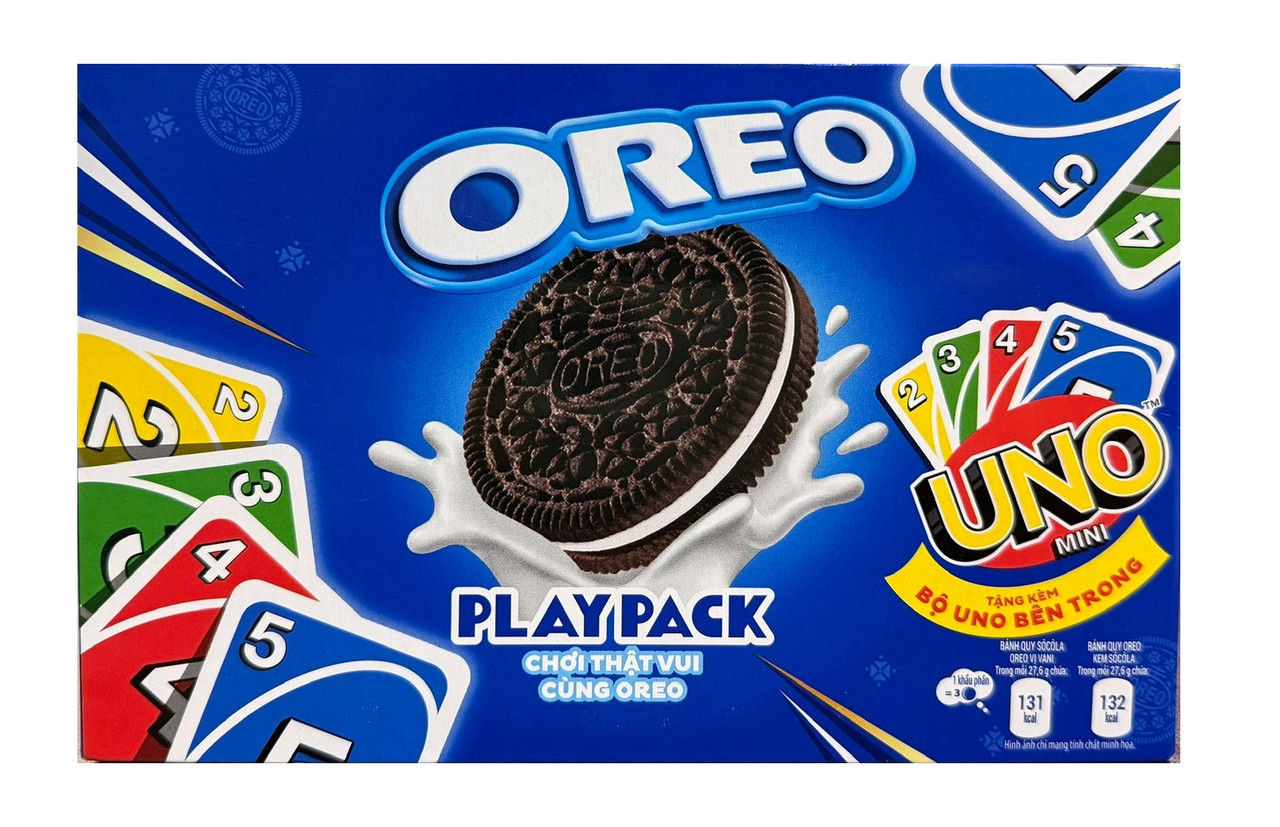 Печиво сендвіч Шоколадне з Картковою Ігрою УНО Oreo Play Pack cards UNO mini Орео подвійне з какао шоколадним кремом 257г