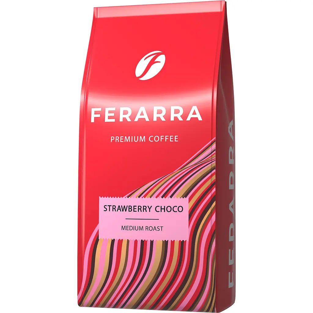 Кава мелена Ferarra Strawberry Choco Medium Roast Premium Coffee Ферара 100% Арабіка аромат Полуничний шоколад Пакет 1000г
