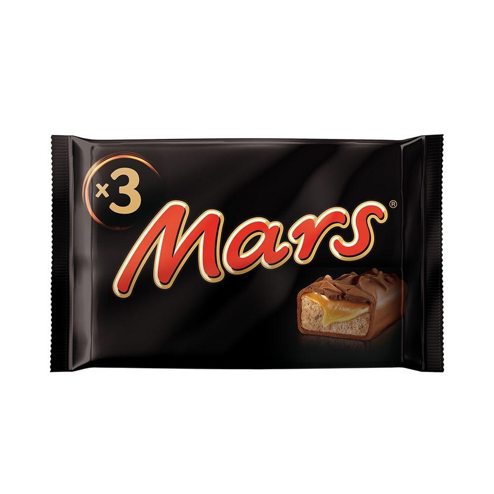 Набір Шоколадні батончики Mars Snacksize Bars 3x Multipack Nougat Caramel Марс молочний шоколад з карамеллю та нугою 3шт 135г