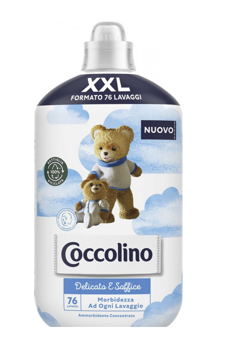 Ополіскувач Кондиціонер для білизни Coccolino Fresh XXL Delicato e Soffice Коколіно Делікатний Ніжний тя мякий 76прань 1750мл