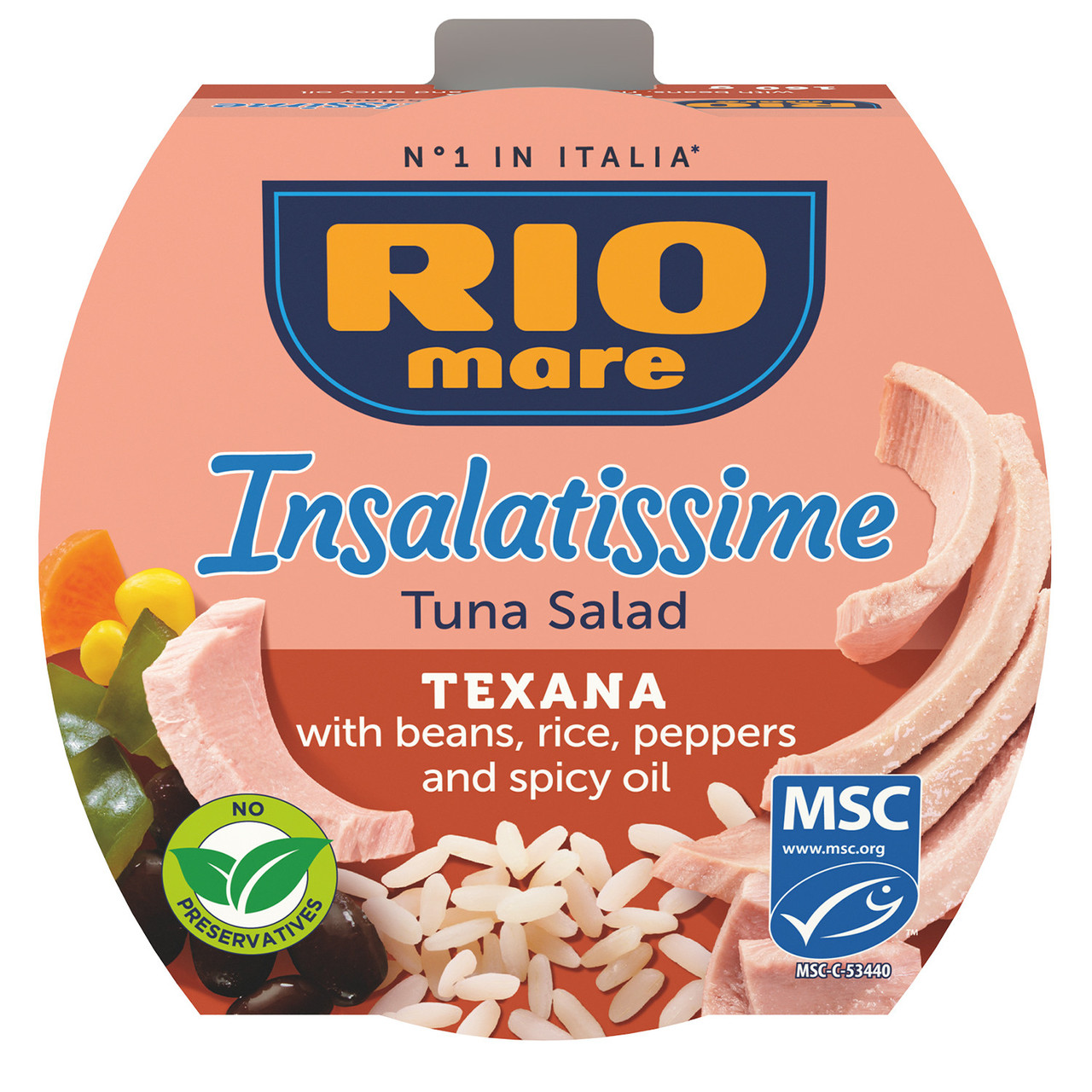 Салат с Тунця Rio Mare e Insalatissime Insalata di Tonno Texana Ріо Маре Рис квасоля перець та пікантна олія Євробаночка 160г