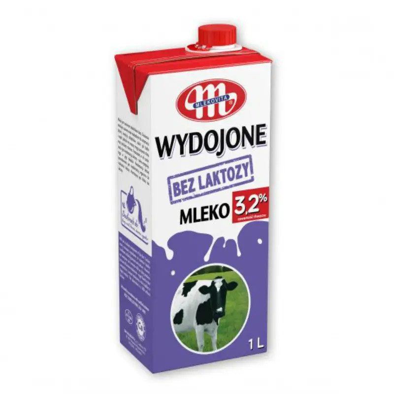 Молоко без Лактози Mlekovita Wydojone Mleko bez Laktozy 3.2% Млековіта коровяче Пастеризоване Тетрапак 1000мл