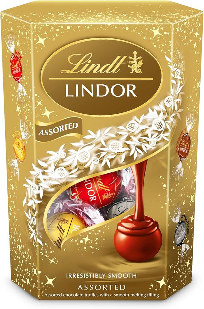 Цукерки шоколадні кульки Асорті Lindt Lindor Assorted Chocolate Irresistibly smooth Ліндт Ліндор в обгортках 4 види Коробка 200г