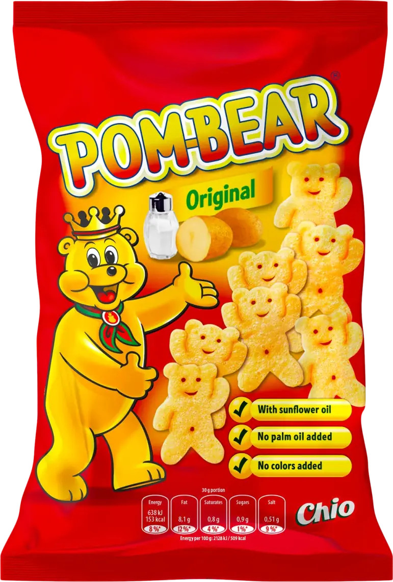 Снеки Ведмедики картопляні Chio Pom-Bear Original Salted Чіо картопляні Класичні з сіллю Пакет 65г