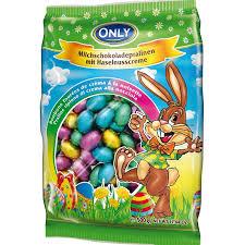 Яйця шоколадні Only Milch Chocolate Mix Онлі молочний шоколад з горіховим кремом у різнокольоровій фользі Асорті 500г